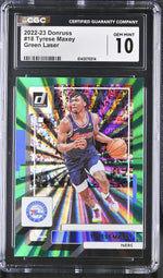 2022 Donruss #18 Tyrese Maxey Green Laser CGC 10