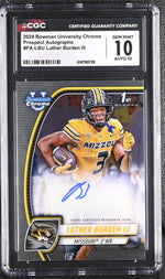 2024 Bowman #PA-LBU Luther Burden III Prospect Autographs Auto CGC 10