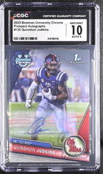2023 Bowman Chrome #135 Quinshon Judkins Prospect Autographs Auto CGC 10