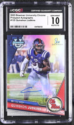 2023 Bowman Chrome #135 Quinshon Judkins Prospect Autographs /499 Auto CGC 10