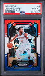 2023 Panini Prizm Red White & Blue Jalen Brunson #9 PSA 10
