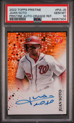 2022 Topps Pristine Autographs Orange Pristine Refractor Juan Soto #PA-JS /25 PSA 10