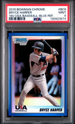 2010 Bowman Chrome 18u USA Baseball Blue Refractor Bryce Harper #18BC8 /250 PSA 9