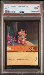 2023 Disney Lorcana the First Chapter Foil Lilo - Making A Wish R #9 PSA 9
