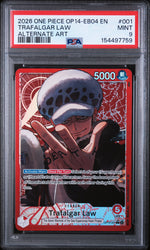 2026 One Piece the Azure Sea's Seven Alternate Art Trafalgar Law #OP14-001 PSA 9