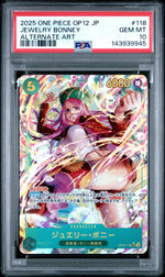 2025 One Piece Japanese Op12-Legacy of the Master Alternate Art Jewelry Bonney #118 PSA 10