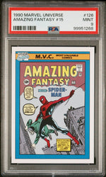 1990 Impel Marvel Universe Amazing Fantasy #15 Spider Man #126 PSA 9
