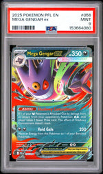 2025 Pokemon Mega Evolution Phantasmal Flames Mega Gengar Ex #056 PSA 9