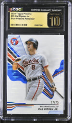 2024 Pristine #35 Cal Ripken Jr. Blue Pristine Refractor /75 CGC 10