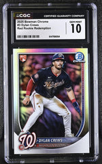 2025 Bowman Chrome #3 Dylan Crews Red Rookie Redemption 6147588264 CGC 10