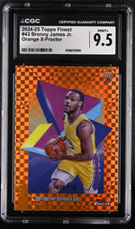 2024 Topps Finest #43 Bronny James Jr. Orange X-Fractor /250 CGC 9.5