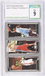 2003 Rookie Matrix #James 111 Kaman 116 Anthony 113 LeBron James Chris Kaman Carmelo Anthony CSG 9
