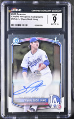 2025 Bowman #CPA-HJ Hyun-Seok Jang Chrome Prospects Autographs Auto CGC 9