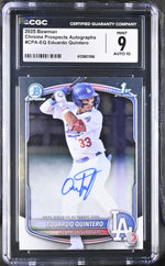 2025 Bowman #CPA-EQ Eduardo Quintero Chrome Prospects Autographs Auto CGC 9