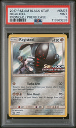 2017 Pokemon Sm Black Star Promo Crimson Invasion Prerelease Registeel #SM75 PSA 9