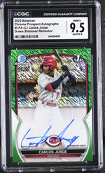 2023 Bowman #CPA-CJ Carlos Jorge Chrome Prospect Autographs /99 Auto CGC 9.5