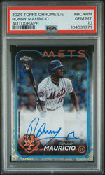 2024 Topps Chrome Logofractor Edition MLB Refractor Chrome Autographs Autograph Ronny Mauricio #RCARM PSA 10