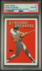 1988 Topps White Triangle Behind Left Foot Mark Mcgwire #3A PSA 8
