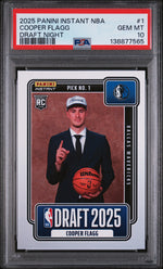 2025 Panini Instant NBA Draft Night Cooper Flagg #NBADN1 /68380 /1 PSA 10