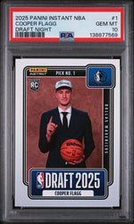 2025 Panini Instant NBA Draft Night Cooper Flagg #NBADN1 /68380 /1 PSA 10