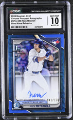 2024 Bowman #CPA-NMI Nick Mitchell Chrome Prospect Autographs /150 Auto CGC 10