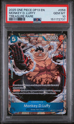 2025 One Piece Carrying On His Will Treasure Rare Monkey D. Luffy #OP11-058 PSA 10