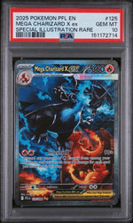 2025 Pokemon Mega Evolution Phantasmal Flames Special Illustration Rare Mega Charizard X Ex #125 PSA 10