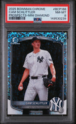 2025 Bowman Chrome Mini-Diamond Refractor Cam Schlittler #BCP-166 PSA 8