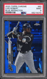 2020 Topps Chrome Blue Refractor Luis Robert #60 /150 PSA 9