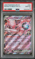 2025 Pokemon Scarlet and Violet Destined Rivals Team Rocket's Mewtwo Ex #081 PSA 10