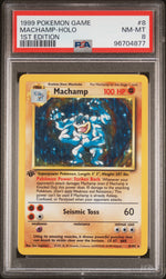 1999 Pokemon Game 1st Edition Holo Machamp #8 PSA 8