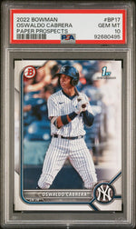 2022 Bowman Paper Prospect Oswaldo Cabrera #BP17 PSA 10