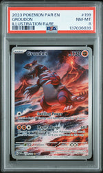 2023 Pokemon Scarlet and Violet Paradox Rift Illustration Rare Groudon #199 PSA 8