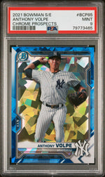 2021 Bowman Sapphire Chrome Prospect Anthony Volpe #BCP85 PSA 9