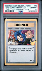 2021 Pokemon Celebrations Classic Collection Holo Here Comes Team Rocket #15 PSA 10