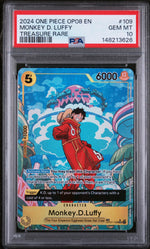 2024 One Piece Two Legends Treasure Rare Monkey D Luffy #OP07-109 PSA 10