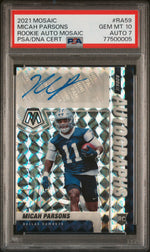 2021 Panini Mosaic Rookie Autograph Mosaic Prizm Micah Parsons #59 PSA 10