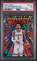 2025 Topps Power Players Green Holo Foil Victor Wembanyama #PP-15 /99 PSA 7
