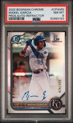 2022 Bowman Chrome Prospect Autograph Refractor Maikel Garcia #CPAMG /499 PSA 8