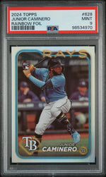 2024 Topps Topps (Series 2 Only) Rainbow Foil Junior Caminero #628 PSA 9