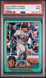 2023 Topps Chrome Aqua Refractor Francisco Alvarez #203 /199 PSA 9