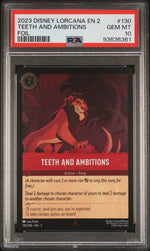 2023 Disney Lorcana En 2-Rise of the Floodborn Foil Teeth and Ambitions #130 PSA 10