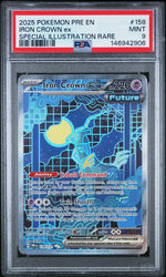 2025 Pokemon Scarlet and Violet Prismatic Evolutions Special Illustration Rare Iron Crown Ex #158 PSA 9