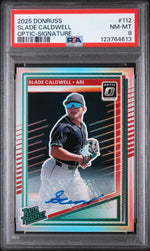 2025 Panini Donruss Optic-Signature Slade Caldwell #112 PSA 8