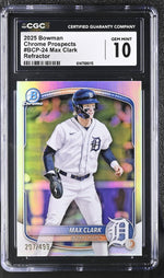 2025 Bowman Chrome #BCP-24 Max Clark Prospects /499 CGC 10