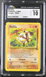 1999 Pokemon #55/64 Mankey Jungle CGC 10