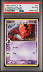 2006 Pokemon Ex Dragon Frontiers Reverse Holo Trapinch #68 PSA 8