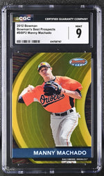 2012 Bowman #BBP2 Manny Machado Bowman's Best Prospects CGC 9