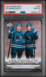 2024 Upper Deck Young Guns Macklin Celebrini/Will Smith #499 PSA 8