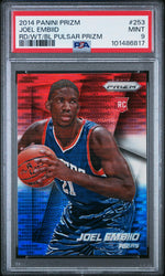 2014 Panini Prizm Red White and Blue Pulsar Prizm Joel Embiid #253 PSA 9